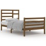 Honey brown solid wood bed frame 100x200 cm by vidaXL, Beds and slatted bases - Ref: Foro24-3105853, Price: 116,89 €, Discoun...