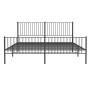 Black metal headboard and footboard bed frame 193x203cm by vidaXL, Beds and slatted bases - Ref: Foro24-350888, Price: 112,15...