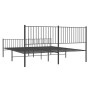 Black metal headboard and footboard bed frame 193x203cm by vidaXL, Beds and slatted bases - Ref: Foro24-350888, Price: 112,15...