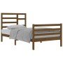 Honey brown solid wood bed frame 100x200 cm by vidaXL, Beds and slatted bases - Ref: Foro24-3105853, Price: 116,89 €, Discoun...