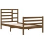 Honey brown solid wood bed frame 100x200 cm by vidaXL, Beds and slatted bases - Ref: Foro24-3105853, Price: 116,89 €, Discoun...