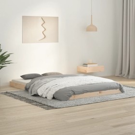 Solid pine wood bed frame 120x190 cm by vidaXL, Beds and slatted bases - Ref: Foro24-823474, Price: 87,75 €, Discount: %