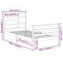 Estructura de cama madera maciza marrón miel 100x200 cm de vidaXL, Camas y somieres - Ref: Foro24-3105853, Precio: 116,89 €, ...