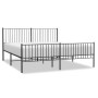 Black metal headboard and footboard bed frame 200x200 cm by vidaXL, Beds and slatted bases - Ref: Foro24-350889, Price: 114,6...