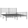 Black metal headboard and footboard bed frame 200x200 cm by vidaXL, Beds and slatted bases - Ref: Foro24-350889, Price: 114,6...