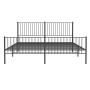 Black metal headboard and footboard bed frame 200x200 cm by vidaXL, Beds and slatted bases - Ref: Foro24-350889, Price: 114,6...