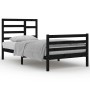 Black solid wood bed frame 100x200 cm by vidaXL, Beds and slatted bases - Ref: Foro24-3105854, Price: 122,65 €, Discount: %