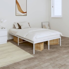 Estructura de cama de metal blanca 120x190 cm de vidaXL, Camas y somieres - Ref: Foro24-350910, Precio: 88,99 €, Descuento: %