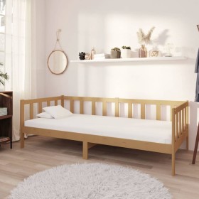 Sofá cama madera maciza de pino marrón miel 90x200 cm de vidaXL, Camas y somieres - Ref: Foro24-806943, Precio: 128,07 €, Des...