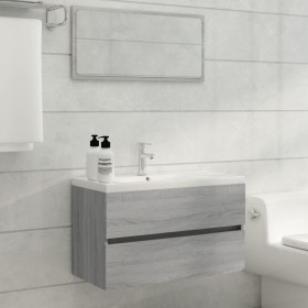 Bathroom furniture set 2 pieces sonoma gray plywood by vidaXL, Bathroom furniture - Ref: Foro24-815739, Price: 75,64 €, Disco...