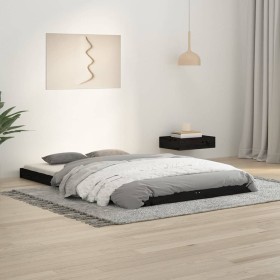 Estructura de cama de madera maciza pino negra 120x190 cm de vidaXL, Camas y somieres - Ref: Foro24-823478, Precio: 92,99 €, ...