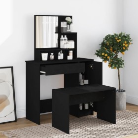 Dressing table with black mirror 86.5x35x136 cm by vidaXL, Bedroom Dressers - Ref: Foro24-802958, Price: 87,75 €, Discount: %