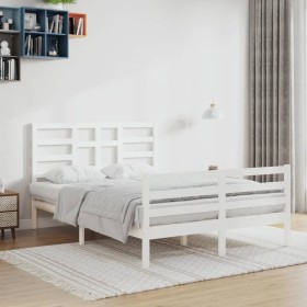 Solid white pine wood bed frame 120x200 cm by vidaXL, Beds and slatted bases - Ref: Foro24-3105856, Price: 122,99 €, Discount: %