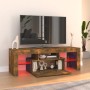 Mueble de TV con luces LED roble ahumado 120x35x40 cm de vidaXL, Muebles TV - Ref: Foro24-815666, Precio: 81,49 €, Descuento: %