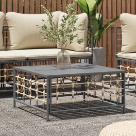 Mesa de jardín ratán sintético gris antracita 70x70x34 cm de vidaXL, Sofás modulares de exterior - Ref: Foro24-364133, Precio...