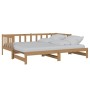 Sofá cama extraíble madera de pino marrón miel 2x(90x200) cm de vidaXL, Camas y somieres - Ref: Foro24-806963, Precio: 240,67...