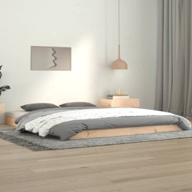 Solid pine wood bed frame 140x190 cm by vidaXL, Beds and slatted bases - Ref: Foro24-823464, Price: 84,43 €, Discount: %