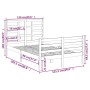 Grauer Massivholzbettrahmen 120x200 cm von vidaXL, Betten und Lattenroste - Ref: Foro24-3105857, Preis: 149,79 €, Rabatt: %