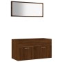 Set de muebles baño 2 pzas madera contrachapada marrón roble de vidaXL, Muebles de baño - Ref: Foro24-826625, Precio: 78,19 €...