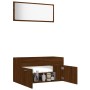 Set de muebles baño 2 pzas madera contrachapada marrón roble de vidaXL, Muebles de baño - Ref: Foro24-826625, Precio: 78,19 €...