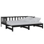 Sofá cama extraíble madera maciza de pino negro 2x(90x200) cm de vidaXL, Camas y somieres - Ref: Foro24-806964, Precio: 223,9...