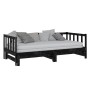 Sofá cama extraíble madera maciza de pino negro 2x(90x200) cm de vidaXL, Camas y somieres - Ref: Foro24-806964, Precio: 225,0...