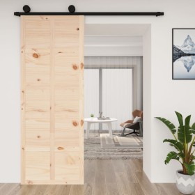 Solid pine wood barn door 80x1.8x214 cm by vidaXL, Doors - Ref: Foro24-824628, Price: 78,90 €, Discount: %