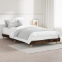 Smoke oak engineered wood bed frame 100x200 cm by vidaXL, Beds and slatted bases - Ref: Foro24-832058, Price: 73,13 €, Discou...