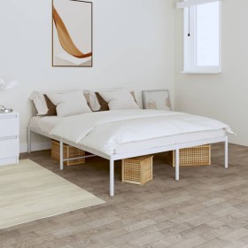 Estructura de cama de metal blanca 140x200 cm de vidaXL, Camas y somieres - Ref: Foro24-350914, Precio: 99,22 €, Descuento: %