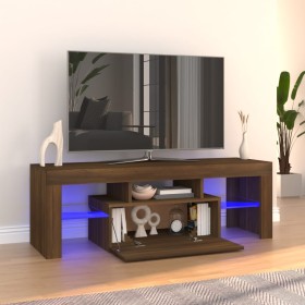 Mueble de TV con luces LED marrón roble 120x35x40 cm de vidaXL, Muebles TV - Ref: Foro24-815668, Precio: 70,16 €, Descuento: %