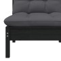 Central garden sofa with solid black acacia wood cushions by vidaXL, Modular outdoor sofas - Ref: Foro24-806638, Price: 102,2...