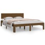 Estructura de cama madera maciza de pino marrón miel 140x190 cm de vidaXL, Camas y somieres - Ref: Foro24-810478, Precio: 173...