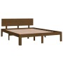 Estructura de cama madera maciza de pino marrón miel 140x190 cm de vidaXL, Camas y somieres - Ref: Foro24-810478, Precio: 173...