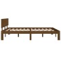 Estructura de cama madera maciza de pino marrón miel 140x190 cm de vidaXL, Camas y somieres - Ref: Foro24-810478, Precio: 173...