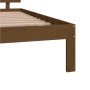 Estructura de cama madera maciza de pino marrón miel 140x190 cm de vidaXL, Camas y somieres - Ref: Foro24-810478, Precio: 173...