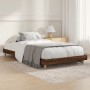 Oak brown engineered wood bed frame 100x200 cm by vidaXL, Beds and slatted bases - Ref: Foro24-832060, Price: 82,13 €, Discou...