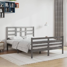 Weißer Massivholzbettrahmen 140x200 cm von vidaXL, Betten und Lattenroste - Ref: Foro24-3105862, Preis: 159,99 €, Rabatt: %