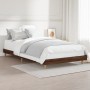 Oak brown engineered wood bed frame 100x200 cm by vidaXL, Beds and slatted bases - Ref: Foro24-832060, Price: 82,13 €, Discou...