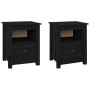 Nightstands 2 pcs solid black pine wood 40x35x49 cm by vidaXL, Nightstands - Ref: Foro24-813718, Price: 69,38 €, Discount: %