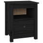 Mesitas de noche 2 uds madera maciza de pino negra 40x35x49 cm de vidaXL, Mesitas de noche - Ref: Foro24-813718, Precio: 68,9...