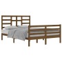 Honey brown solid wood bed frame 140x200 cm by vidaXL, Beds and slatted bases - Ref: Foro24-3105863, Price: 155,35 €, Discoun...