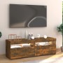 Mueble de TV con luces LED roble ahumado 120x35x40 cm de vidaXL, Muebles TV - Ref: Foro24-815672, Precio: 73,65 €, Descuento: %