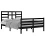 Black solid wood bed frame 140x200 cm by vidaXL, Beds and slatted bases - Ref: Foro24-3105864, Price: 157,18 €, Discount: %