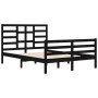 Black solid wood bed frame 140x200 cm by vidaXL, Beds and slatted bases - Ref: Foro24-3105864, Price: 157,18 €, Discount: %