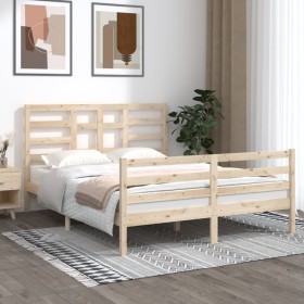 Estructura de cama madera maciza 150x200 cm de vidaXL, Camas y somieres - Ref: Foro24-3105865, Precio: 141,99 €, Descuento: %