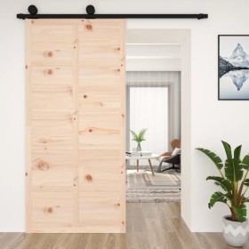 Solid pine wood barn door 100x1.8x214 cm by vidaXL, Doors - Ref: Foro24-824638, Price: 101,92 €, Discount: %