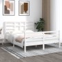 Estructura de cama madera maciza blanca King Size 150x200 cm de vidaXL, Camas y somieres - Ref: Foro24-3105866, Precio: 140,8...