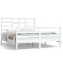 Estructura de cama madera maciza blanca King Size 150x200 cm de vidaXL, Camas y somieres - Ref: Foro24-3105866, Precio: 140,8...