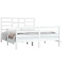 White solid wood bed frame King Size 150x200 cm by vidaXL, Beds and slatted bases - Ref: Foro24-3105866, Price: 140,87 €, Dis...