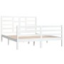 White solid wood bed frame King Size 150x200 cm by vidaXL, Beds and slatted bases - Ref: Foro24-3105866, Price: 140,87 €, Dis...